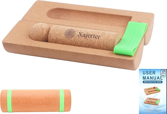 Cork Balance Board 4-in-1 Foot Strengthener, Premium Natural Cork, Plantar Fasciitis Foot Pain Relief, Foot Balance Trainer