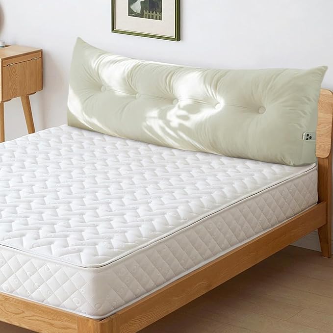 Headboard Pillow, Triangular Wedge Pillow Headboard, 59x15 Large Bolster Bed Rest Reading Bed Backrest Pearl Cotton Stuffed Positioning Support Bolster Cushion
