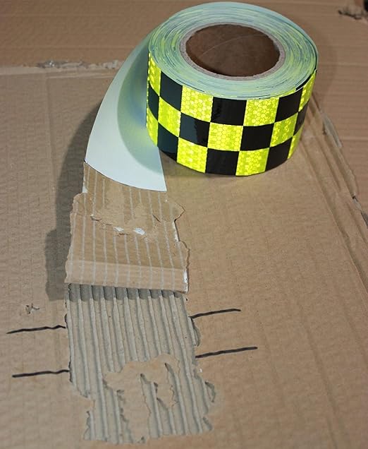 Reflective Tape Outdoor Waterproof 3 inch X 166 feet, High Visibility Hazard Conspicuity Safety Warning Industrial Marking Tape
