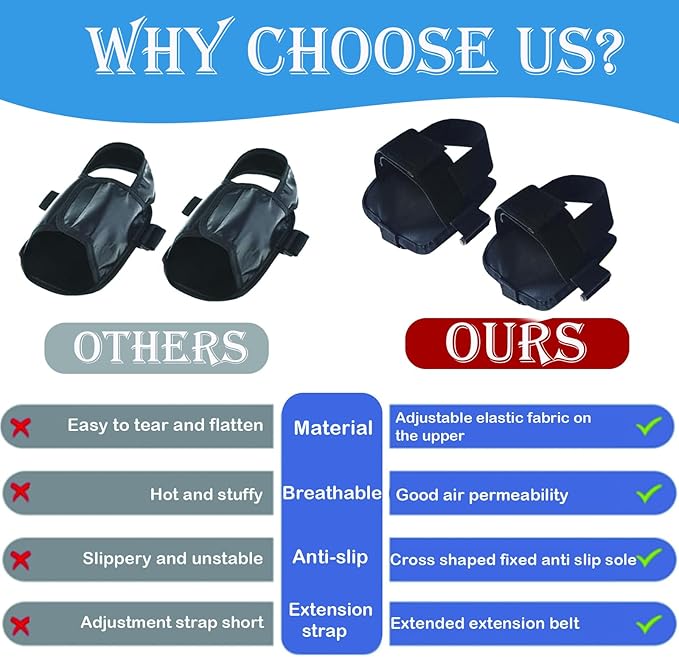 Wheelchair Restraint Shoes Prevent The Foot from Falling Off The Footrest Adjustable & Easy to Wear,Wheelchair Shoe Holder Straps for Disabled & Rehabilitation Patients