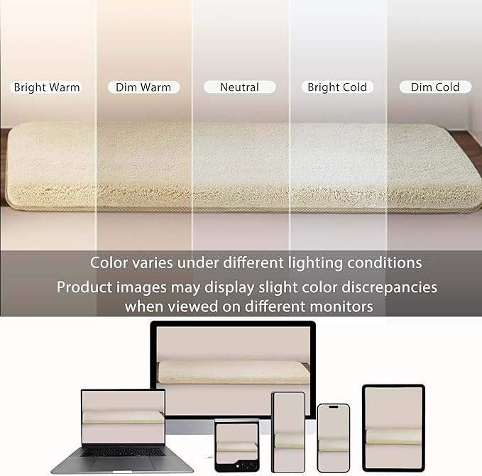 PURE ERA Carpet Stair Treads Ultra Plush 9.5" X 30"Soft Bullnose Indoor Stair Protectors Pet-Friendly Non-Slip Skid Resistant Tape Free Washable Reusable(14 Pieces,Beige)