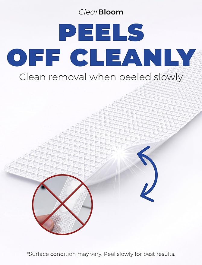 Anti Slip Shower Stickers 24 PCS, Invisible Non-Slip Shower Strips for Adults, Premium Adhesive Bath Tub Stickers (Clear)
