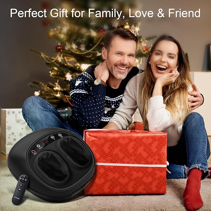 Foot Massager with Heat, Deep Kneading Therapy Compression, Shiatsu Feet Massager Machine for Plantar Fasciitis, Neuropathy Pain, Birthday Gifts for Women Mom Men Dad