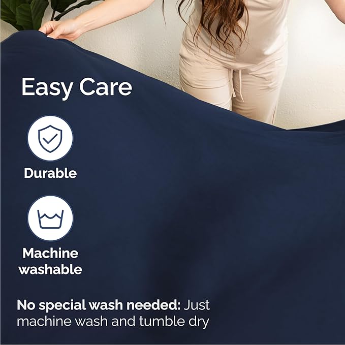 Queen 6 Piece Sheet Set - Cooling & Breathable Bed Sheets - Hotel Luxury Bed Sheets for Women, Men, Kids & Teens - Bedding with Deep Pockets & Easy Fit - Soft and Wrinkle Free - Queen Navy Blue Sheets