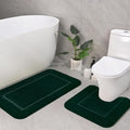 LOCHAS Bathroom Rug Set Hunter Green, Soft Bath Rug Set 2 Piece Set, Toilet Mat U-Shaped 20x20 and 34x20 Bath Rugs, Quickly Dry Mats for Bathroom, Tub, Washable, Super Absorbent Floor Mat