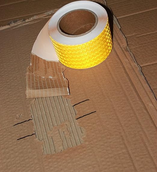 Yellow Reflective Tape Outdoor Waterproof 3 inch, High Visibility Hazard Conspicuity Safety Industrial Marking Tape (66 feet)