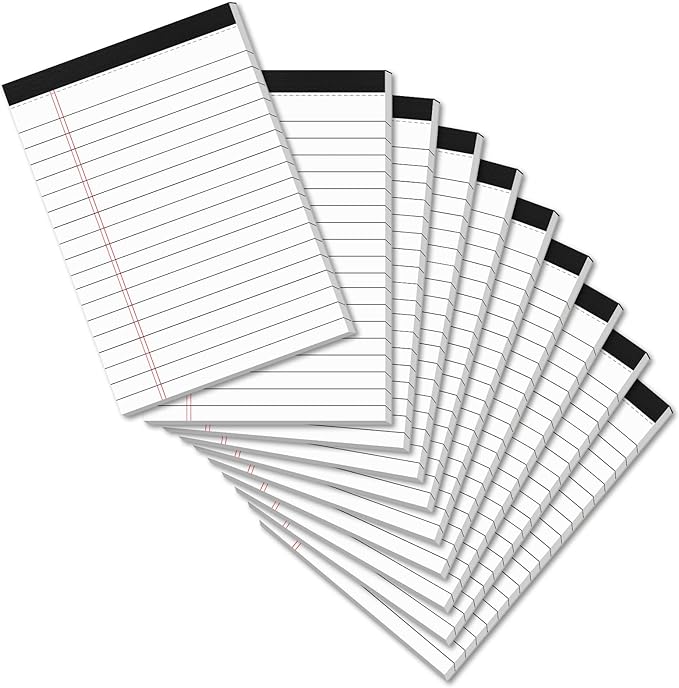 8 Pack Legal Pads 4x6 Inch 30 Sheets Mini Lined Paper Pads for Office Supplies Taking Notes/Writing List, Small Notepads College Ruled Legal Memo Pad for Home, Office, School, or Business Writing Pad