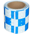 Blue and White Reflective Tape Outdoor Waterproof 3 inch X 10 feet, High Visibility Hazard Conspicuity Safety Industrial Marking Tape