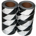 Black White Reflective Tape 2 inch X 66 feet X 10 Rolls, Outdoor Waterproof Hazard Conspicuity Warning Marking Tape