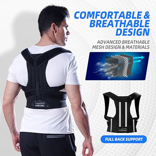 IYDoaMea Posture Corrector for Women and Men ( Order A Size Up ) Upgraded Back Brace Support, Adjustable Shoulder Straightener for Improving Back Posture, Relief for Upper and Lower Back, Lumbar, Neck, Shoulder Pain (XL(39.3~45.2))