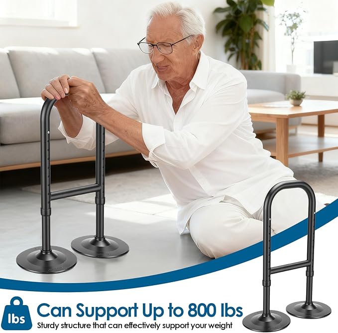 Standing Aid from Floor, 8 Height Adjustable Stand Assist Aid for Elderly, Adjustable Height Assistive Devices, Standing Aids and Supports, Portable Cane Stand Assist Aid for Elderly up to 800lb