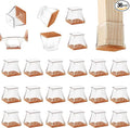 CHUNZEXI 36 Pack Square Chair Leg Floor Protectors for Hardwood Floors, Silicone Felt Covers Pads Caps, Protect Wood Furniture Feet Floors Noise Reduce and Scratch (Square Small & Clear)