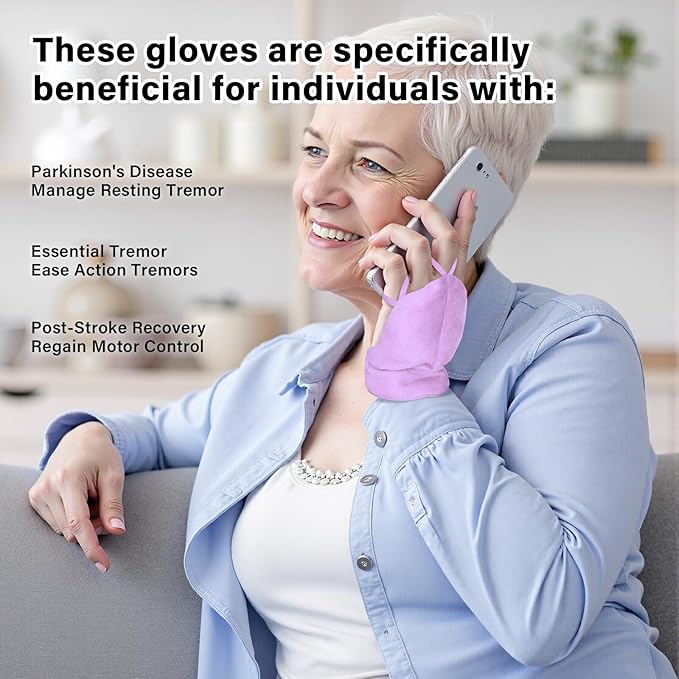 Weighted Gloves for Hand Tremors and Parkinson's, Improved Hand/Wrist Stability & Mobility, Adjustable Wrist, Weights Strengthening Tool