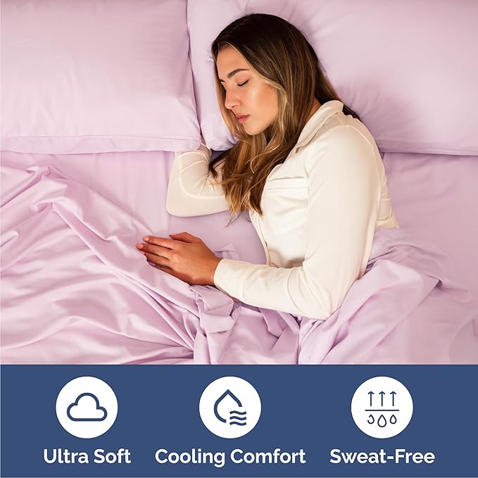 Cal King 6 Piece Sheet Set - Cooling and Breathable Bed Sheets - Hotel Luxury Bed Sheets for Women, Men, Kids and Teens - Deep Pockets - Easy Fit - Soft and Wrinkle Free - Cal King Light Pink Sheets