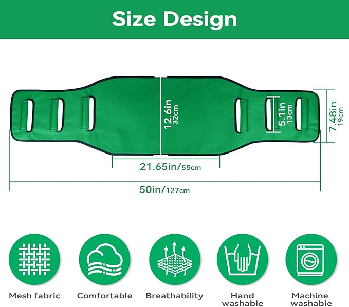 Transfer Sling Gait Belts, Padded Assist Transfer Belts, Heavy Duty Patient Lift Belt, Lifting Aid and Mobility Standing for Disabled, Injured, Seniors - Safely Move from Wheelchair and Bed