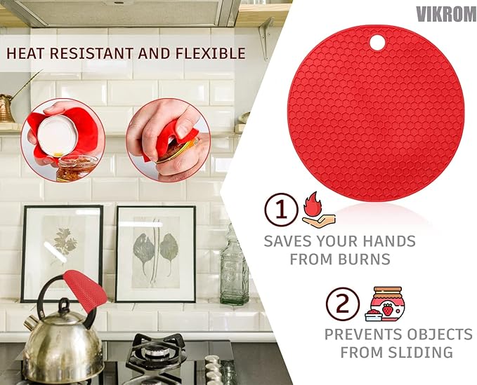 3 Pcs Rubber Jar Opener Grippers Tools for Seniors - Rubber Jar Opener Gripper Pad & 2 Openers for Seniors with Weak Hands, Ergonomic Handle, Easy to Use, Fits Up to 2.7 Inch Caps, Valentines Day Gift