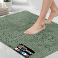 GORILLA GRIP Bath Rug Mat 48x24, Soft Absorbent Chenille, Quick Dry Microfiber Mats, Rubber Backing Washable Shower Floor Rugs, Bathmat Runner, US Designed Bathroom Home Decor Accessories Sage Green