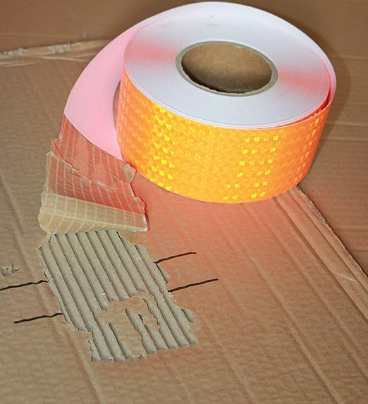 Orange Reflective Tape Outdoor Waterproof 3 inch, High Visibility Hazard Conspicuity Safety Industrial Marking Tape (166 feet)