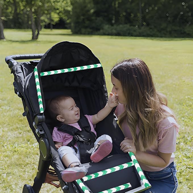 Reflective Tape Green and White 2 inch X 166 feet, Outdoor Waterproof Hazard Conspicuity Warning Industrial Marking Tape