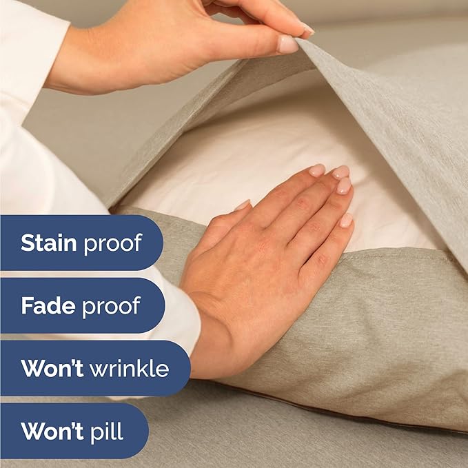 Twin 4 Piece Sheet Set - Cooling & Breathable Bed Sheets - Hotel Luxury Bed Sheets for Women, Men, Kids & Teens - Bedding w/Deep Pockets & Easy Fit - Soft & Wrinkle Free - Twin Heathered Beige Sheets