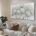 White Flower Wall Art- Canvas Print Art- Botanical Pictures for Bedroom - Hand Painted Wall Decor - Floral Painting Home Decorations with Framed 20x40 Inch