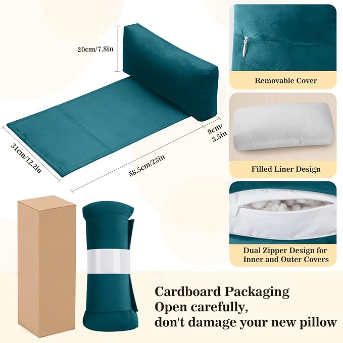 Recliner Headrest Pillow, Adjustable Neck & Head Support Pillow, Soft Velvet Non-Slip Headrest for Recliner, Couch, Chair, Sofa