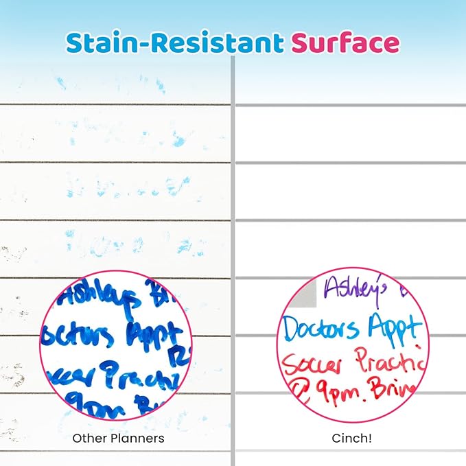 Cinch! Magnetic Calendar Bundle of 3 - Monthly, Weekly, Daily Planning Dry Erase Boards for Fridge - Magnetic Fridge Calendar Whiteboard Set with 6 Fine Tip Markers, Large Eraser, and Magnets