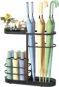 Minimalist Umbrella Stand for Indoor Entryway, Free Standing Umbrella Holder Holds 12+ Paraguas/Canes - Metal Storage Rack with Acrylic Basket & Drip Tray for Home Office Hall