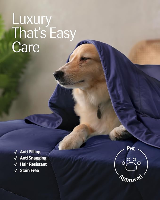 REST® Evercool® Cooling Comforter, Full/Queen, Blanket for Hot Sleepers, All Season Bedding to Keep Cool for Night Sweats, Breathable Lightweight Blanket, 90"x90" Inches, Midnight Blue