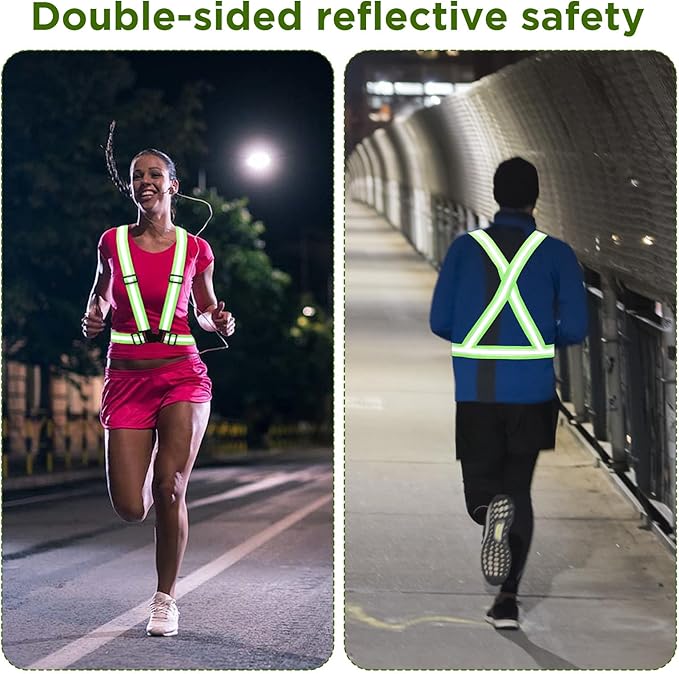 cobee 20 Pcs High Visibility Reflective Vests, Adjustable Safety Vests with Quick Release Buckle Bright Yellow Reflector for Running Cycling Construction