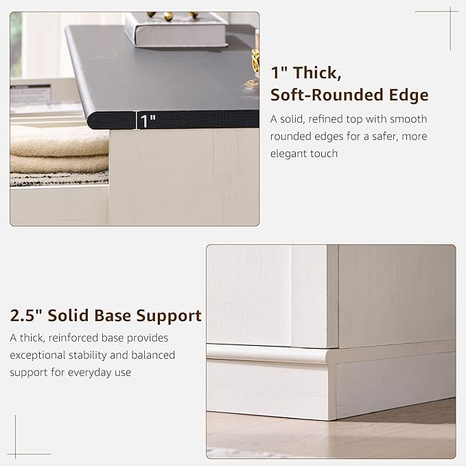 ACCOHOHO Modern Night Stand Set 2 with Arched Panel, 18" Nightstand with Charging Station, Side Table with 3 Storage Drawers, Wood Square Bedside End Table for Bedroom Living Room, White
