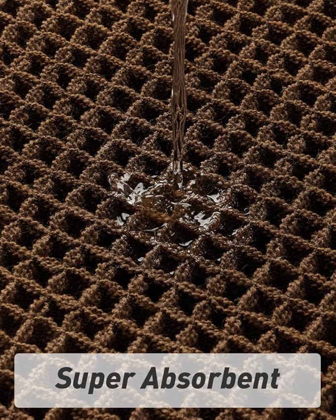 Upgraded Waffle Runner Rug Super Absorbent Non Slip Bath Mats for Bathroom Machine Washable Bathroom Runner Rug with Tassels, Ideal for Hallway Bedroom Laundry Room, 2' x 5' (24" x 60"), Terracotta