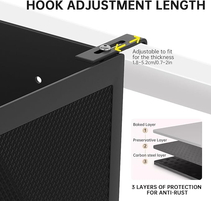 Bedside Caddy Shelf for Bunk Bed, Office Cubicle Walls, Crib Rails, Dorm Bed College Dorm Room Essentials Bed Shelf for Cell Phone Headphone Magazine Snacks(White, L13.78in*W5.12in*H3.94in)