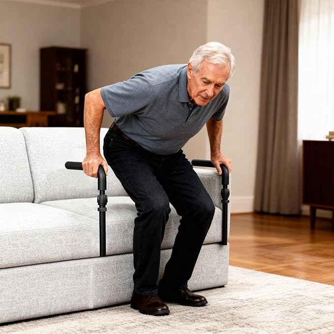 Adjustable L1 Stand Assist Grab Bar for Couch & Chair, Stand Assist Handle for Elderly & Seniors, Mobility Aid for Elderly & Disabled, Disability Aids, Couch Cane