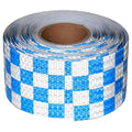 Reflective Tape Blue and White 4 inch X 166 feet, Outdoor Waterproof Hazard Conspicuity Safety Industrial Marking Tape