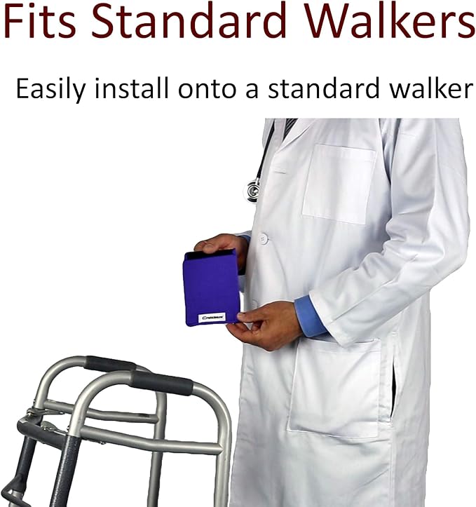 Crutcheze Walker Padded Hand Grip Covers Premium USA Designed Moisture Wicking, Comfort, Fashion, Washable - Standard Walker Handle Cushion - Mobility Aid Accessories