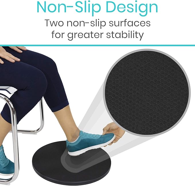 Vive 360° Pivot Disc - Patient Transfer Device for Elderly & Disabled - Swivel Turning Board 360 Degree Rotation - Handicap Senior & Stroke Disability Aid - Rotating Lazy Susan Turning Assist Pad