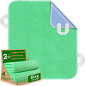 Positioning Bed Pad with Handles - Quick Drying Bed Pads with 8 Reinforced Handles, Washable Waterproof Reusable Pads for Elderly, Bedridden, Turning, Lifting, Transferring 34" × 36", 2Pack