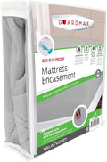 Guardmax Jersey Knitted Full Zippered Mattress Encasement - Waterproof & Bed Bug Proof Mattress Protector - Comfortable, Soft, and Noiseless Zippered Bedding - Dust Mite Proof (54 x 75 x 12)