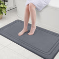 Grandaily Memory Foam Bath Mat Rug 47x24, Ultra Soft, Non-Slip and Absorbent Bathroom Rugs, Machine Wash Dry, Comfortable Bath Carpet for Bathroom Floor, Tub and Shower, Dark Grey