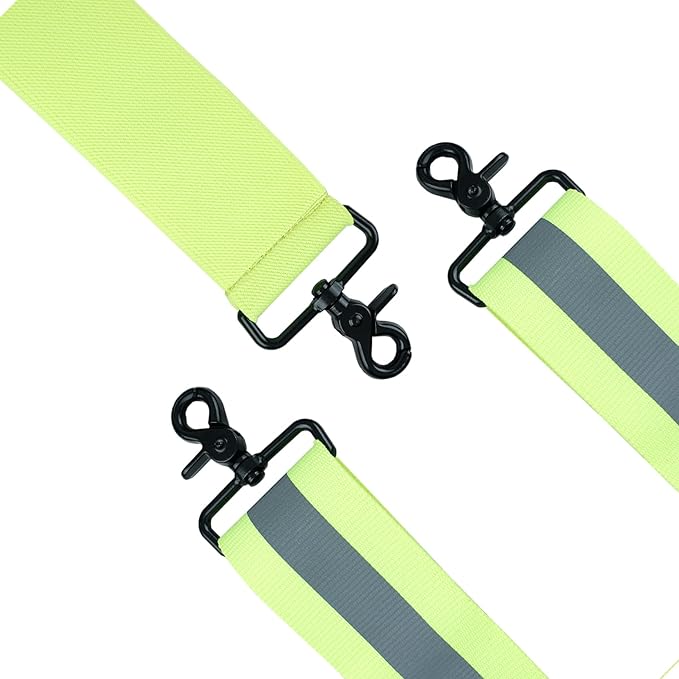 MELOTOUGH Suspenders with Non-Metal End Clip Reflective Safety Belt Clip