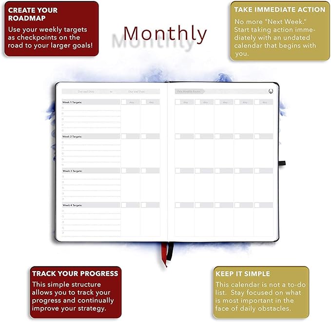 The Phoenix Journal - Best Daily Goal Planner, Organizer, & Calendar for Goal Setting, Gratitude, Happiness, & Productivity - Vision Board & Habit Tracking - 12 Weeks, Undated, Hardcover (Classic)