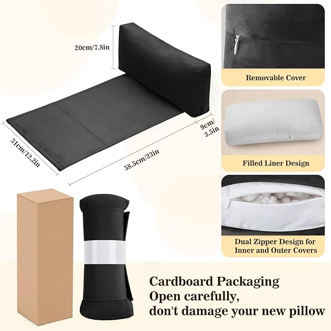 Recliner Headrest Pillow, Adjustable Neck & Head Support Pillow, Soft Velvet Non-Slip Headrest for Recliner, Couch, Chair, Sofa