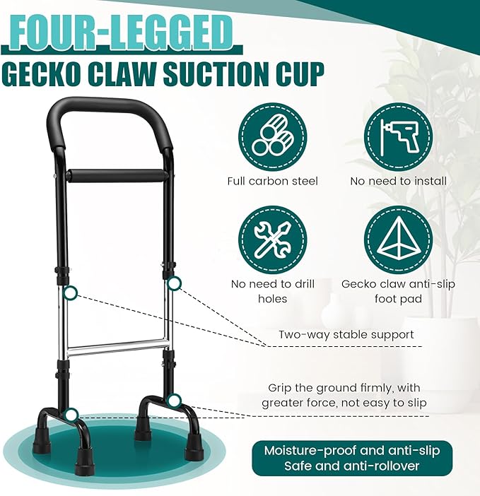 Walking Cane Standing Aids and Supports Adjustable Cane Stand Assist Aid for Elderly up to 300lb Height Adjustable 28.74-36.22 in Mobility for Seniors, Adults and Assistance