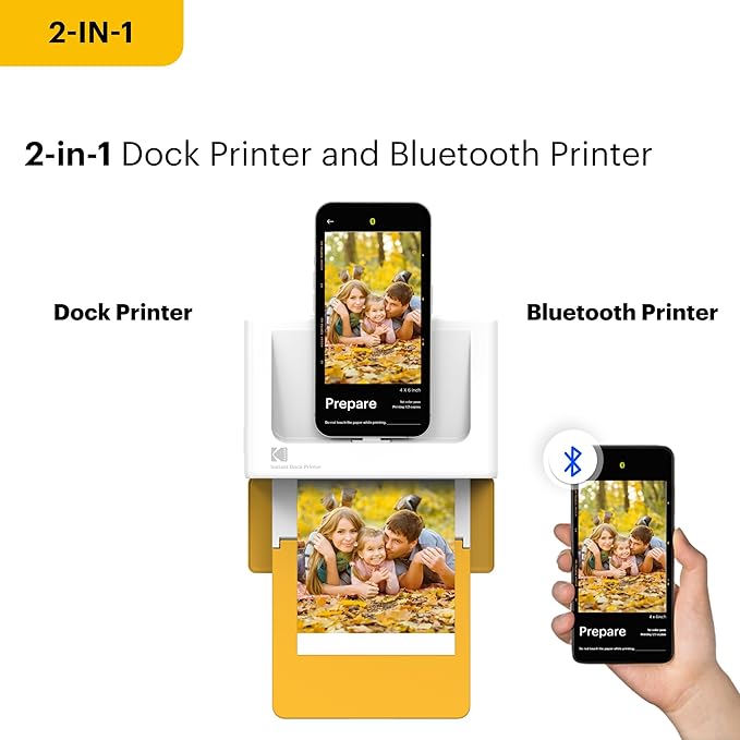 KODAK Dock Plus 4PASS Instant Photo Printer (4x6 inches) + 10 Sheets