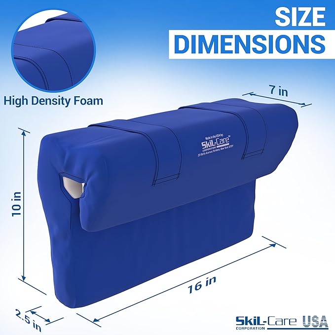 Skil-Care EZ On Lateral Support with Nylon Cover - Foam Arm Trough, Stabilizes Torso, Comfort & Pressure Relief, Durable Wipe-Clean Nylon, Universal Fit, 706005