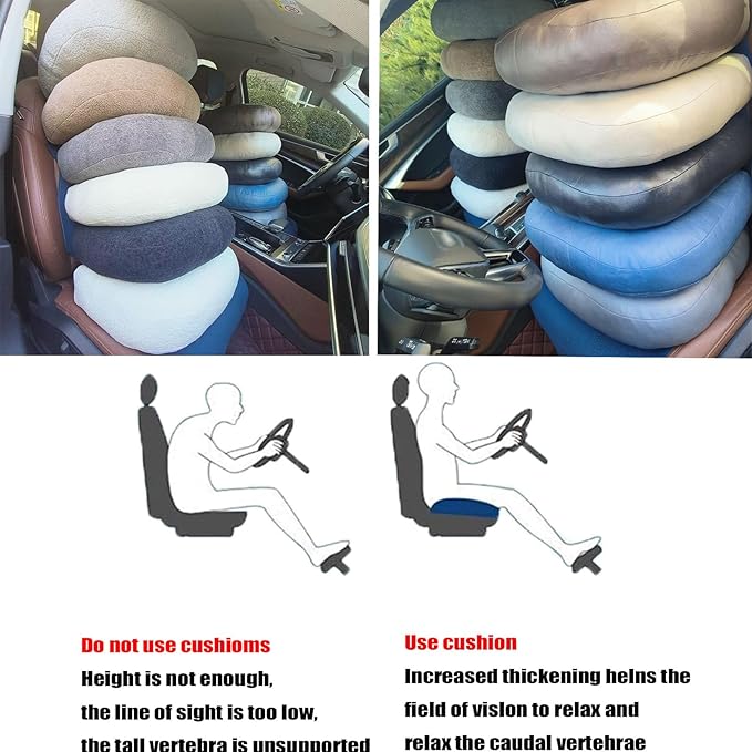 adult short driver car seat booster/booster seat for adults/thick Office Chair Booster Seat,for Short People Effectively Increase Field of View Lower Back Fatigue Relief,for Cars,Office,Home（black）