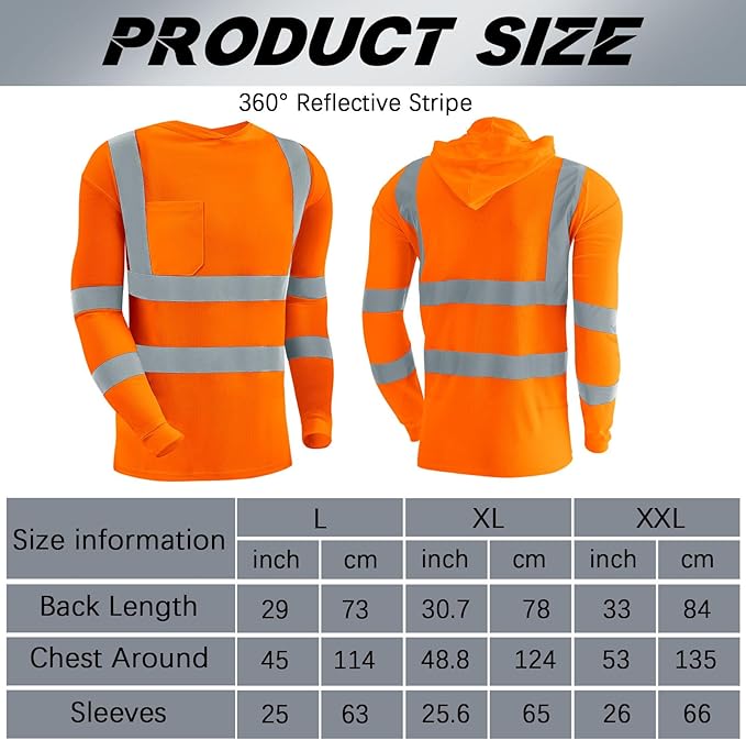 Amylove 4 Pcs Reflective Safety T Shirt High Visibility Work Shirts Sun Protection Construction