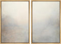 MUDECOR Framed Canvas Print Wall Art Soft Gradient Abstract Misty Landscape Illustrations Modern Art Decorative Bohemian Colorful Chic for Living Room, Bedroom, Office - 24"x36"x2 Natural