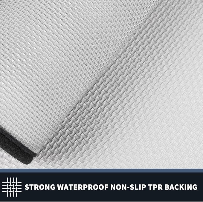 PURRUGS Dirt Trapping Door Mat 32" x 48", Non-Slip/Skid Machine Washable Entryway Rug, Shoes Scraper, Area Rug, Super Absorbent Welcome Mat for Muddy Wet Shoes and Paws, Bluish Grey & Charcoal